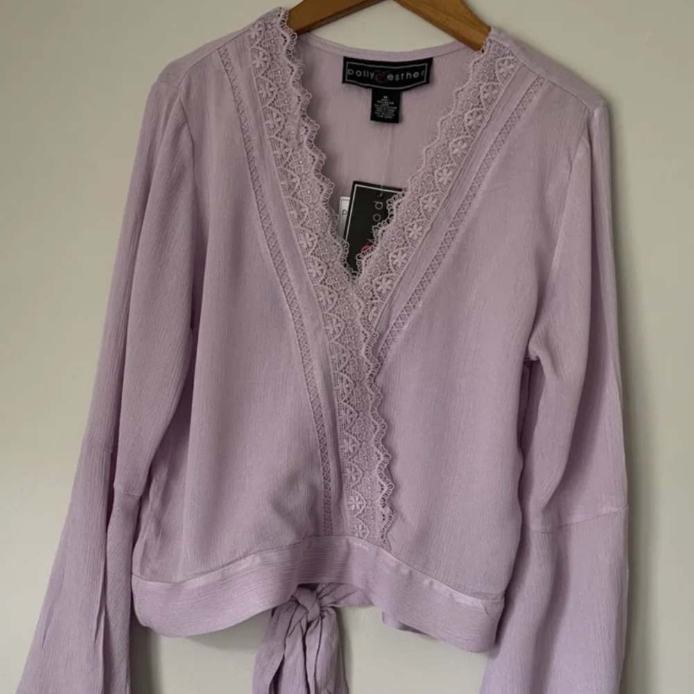 Polly and Esther Lilac Blouse in Size X-Large New With Tags